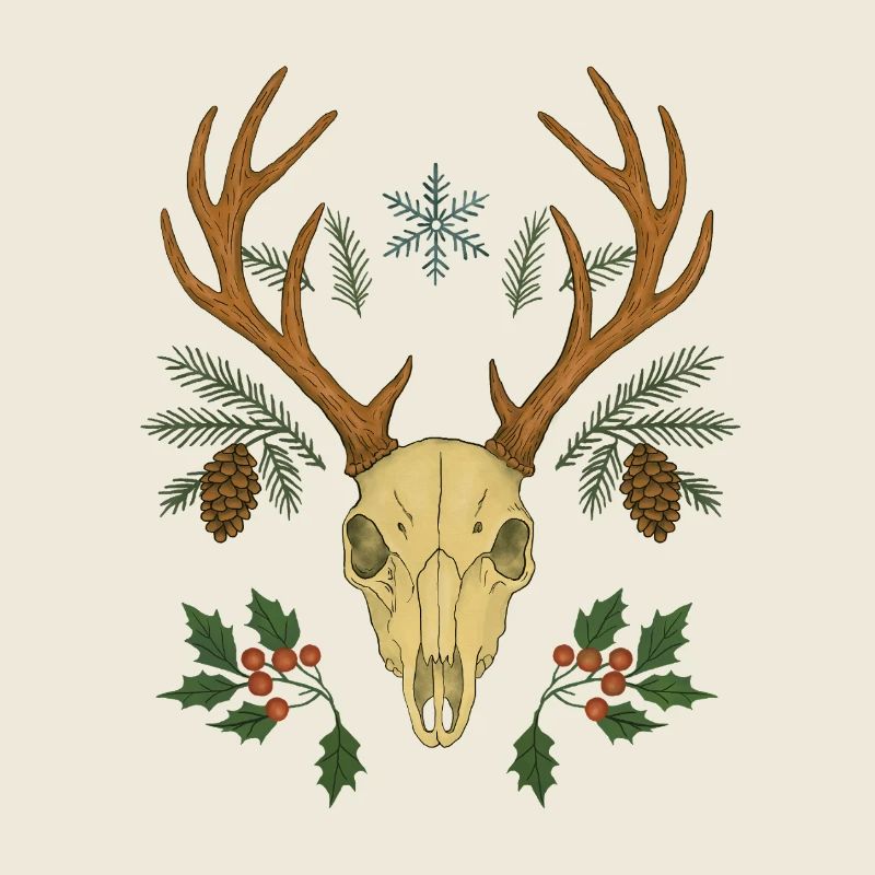 Winterhirsch-Schädelwappen