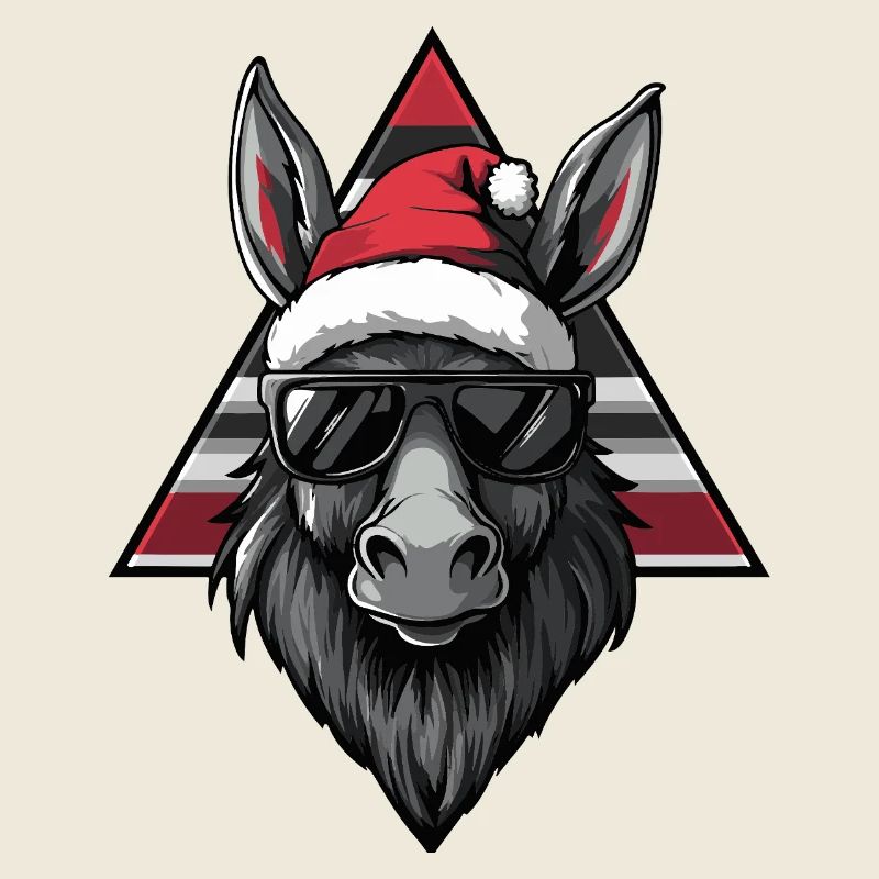 Esel Santa mit Sonnenbrille
