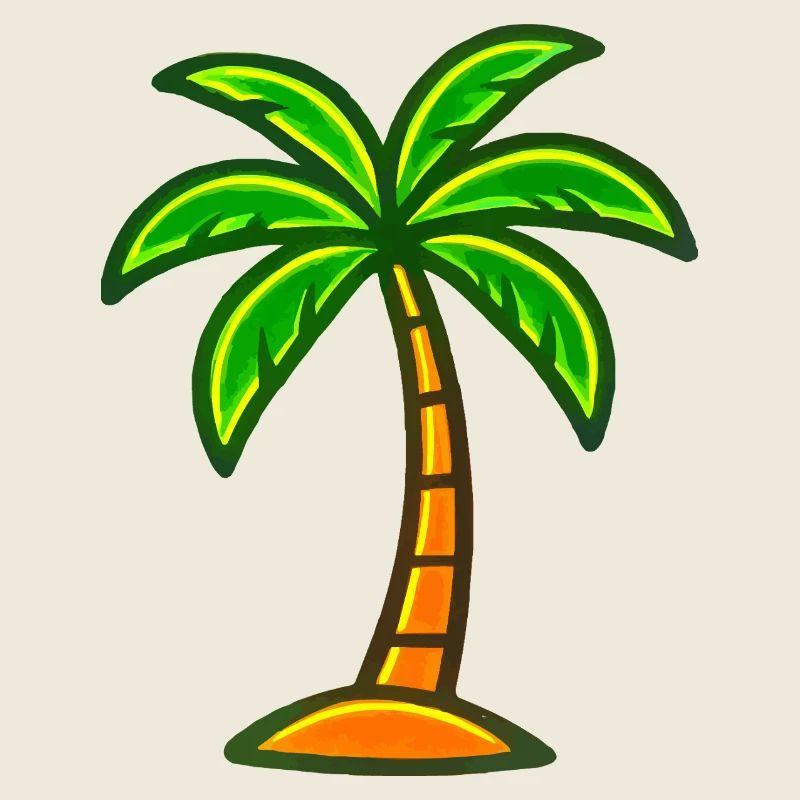Neon Palm Tree Caribbean Design