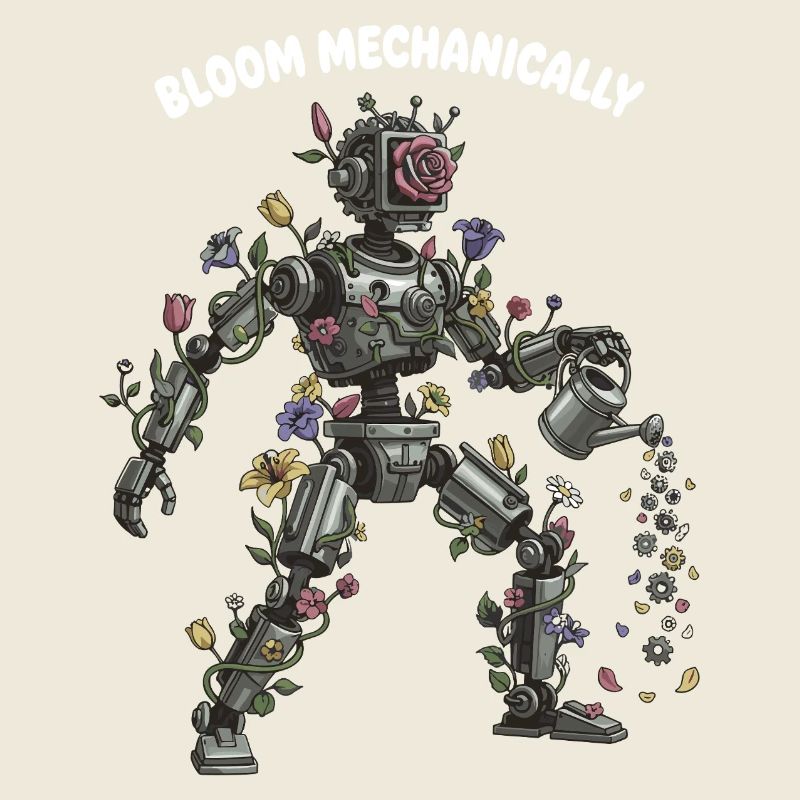Blooming robot flora art