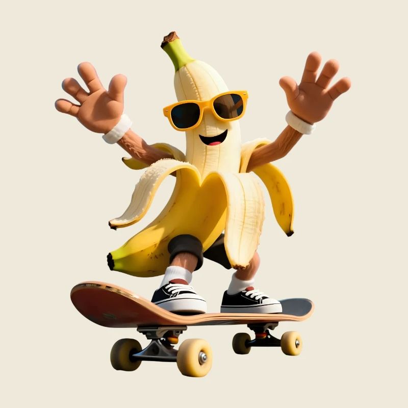 Coole Skateboard-Banane