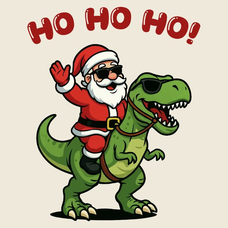 Santa on Dino: Ho Ho Ho