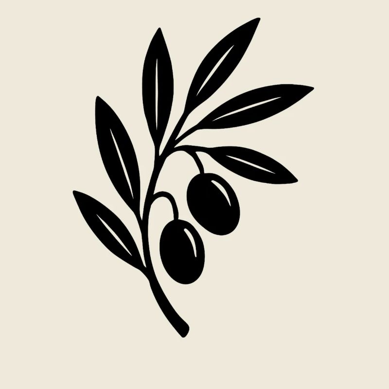 Silhouette de la branche d’olivier