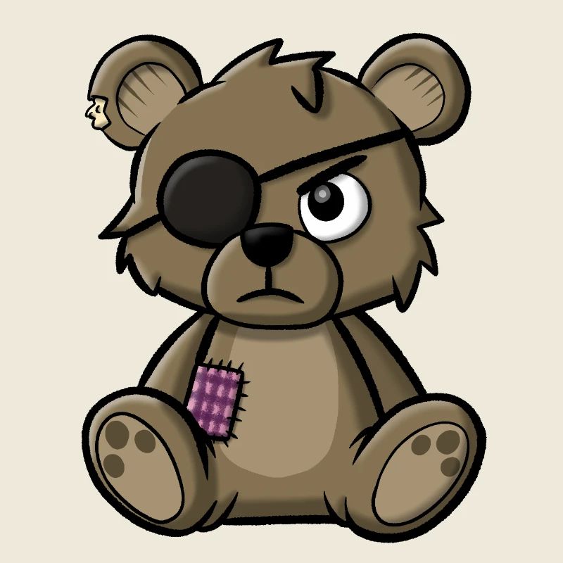 Teddy bear with eye patch