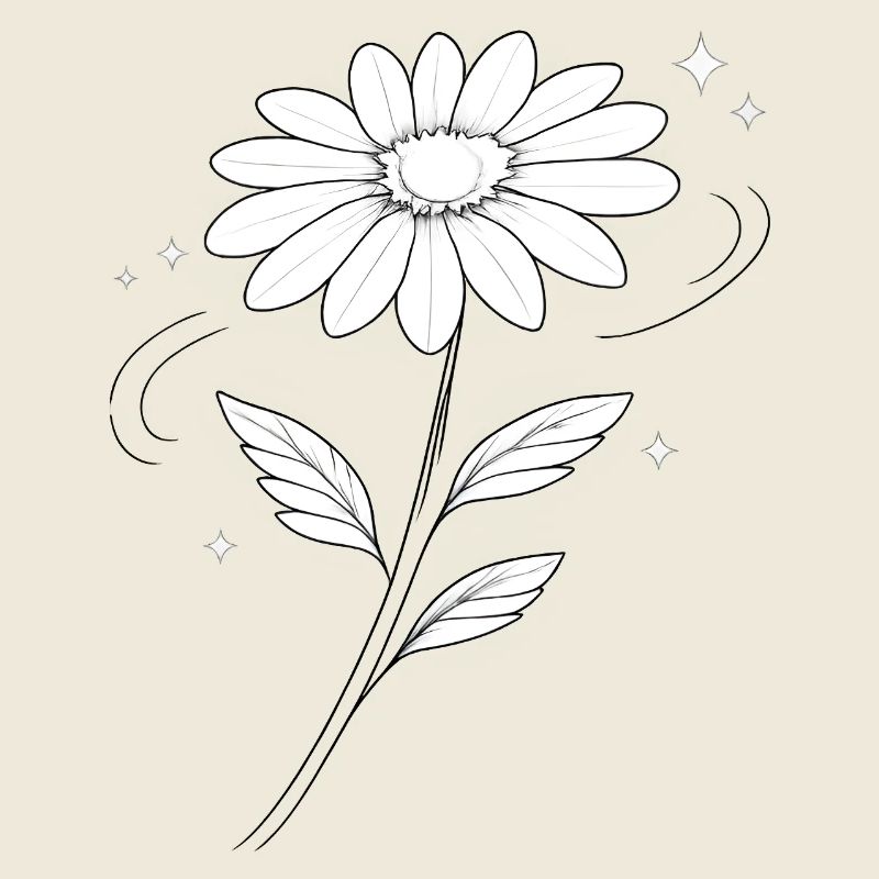 Croquis de Daisy en noir et blanc