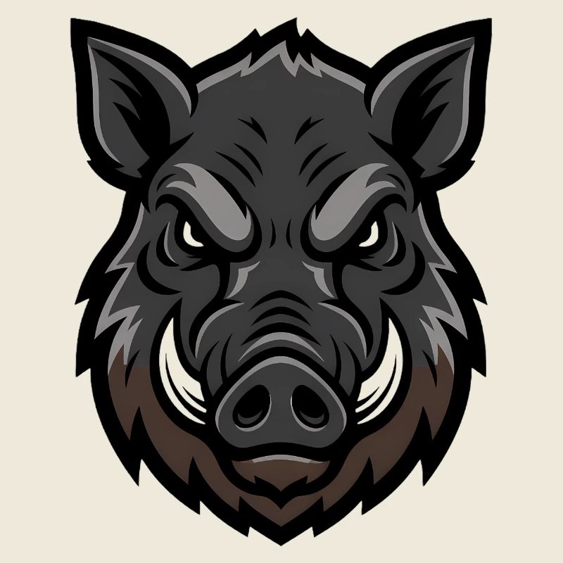 mascotte tête de sanglier, agressive