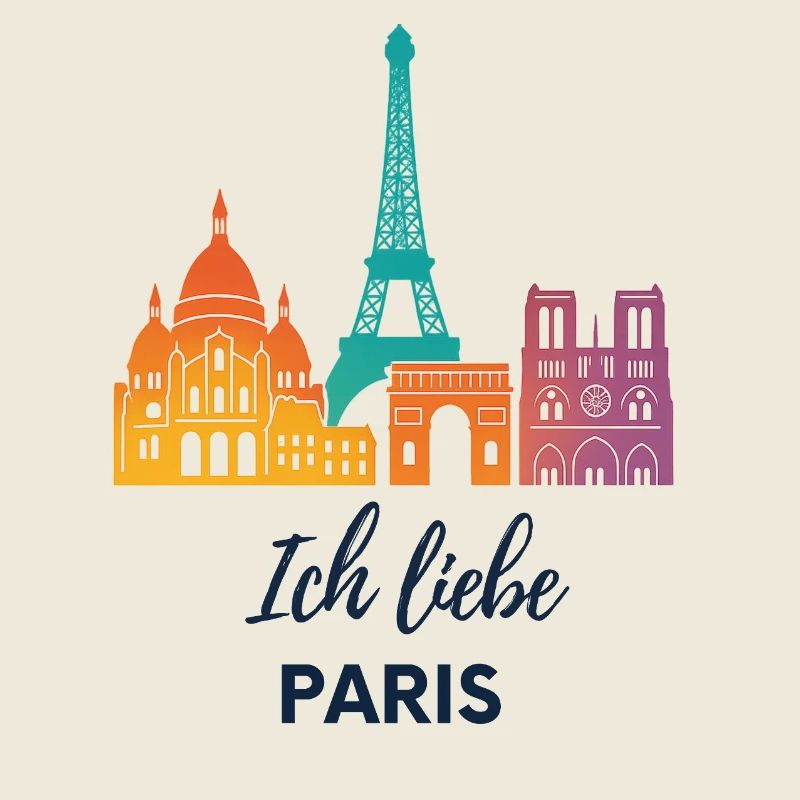 Ich liebe Paris – bunte Skyline Design