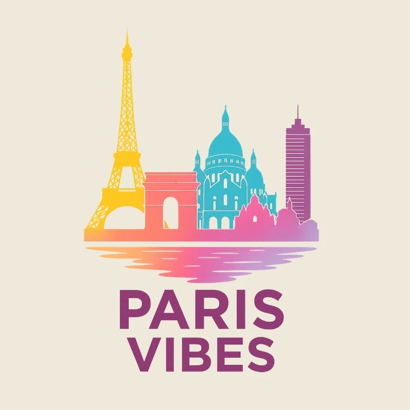 Paris Vibes Gradient Skyline