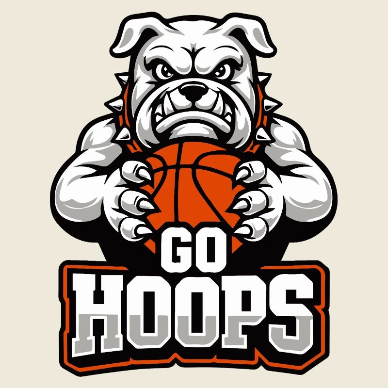 Go Hoops Bulldog Basketball-Maskottchen