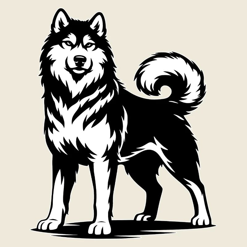 Malamute d’Alaska dans une pose fière