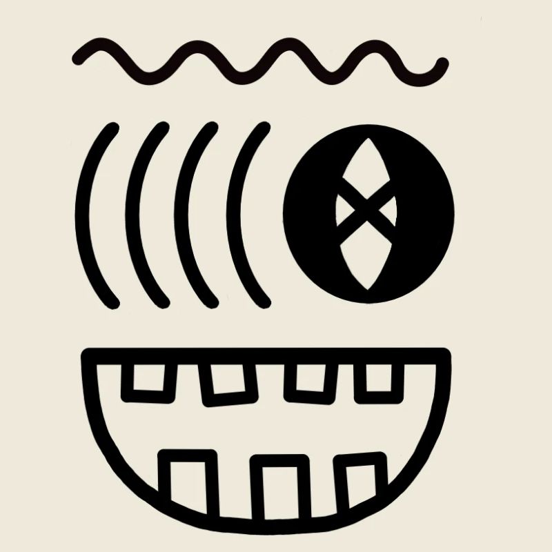 Visage de monstre ondulé