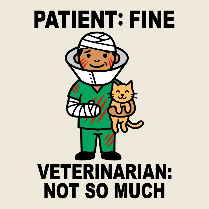 Médecin héros bandé avec chat