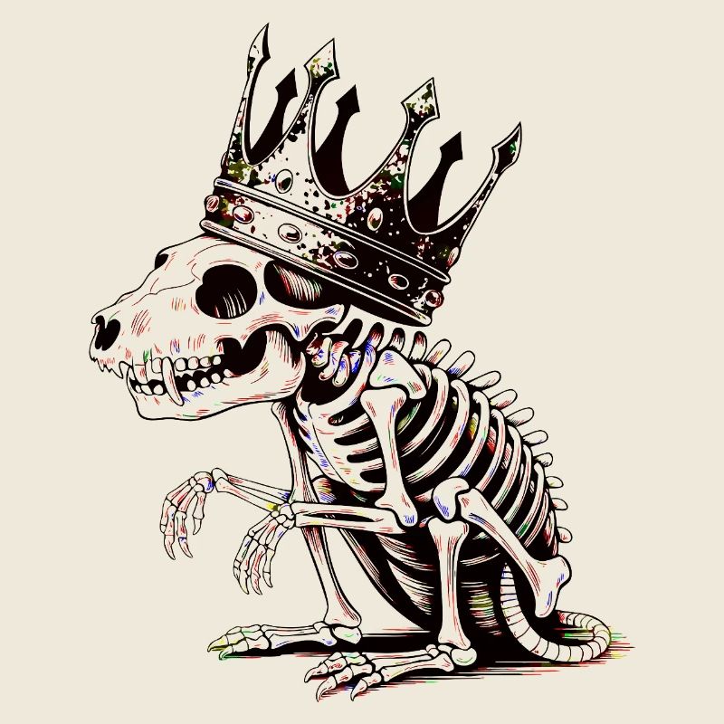 Le Dino avec Couronne du Roi Néon