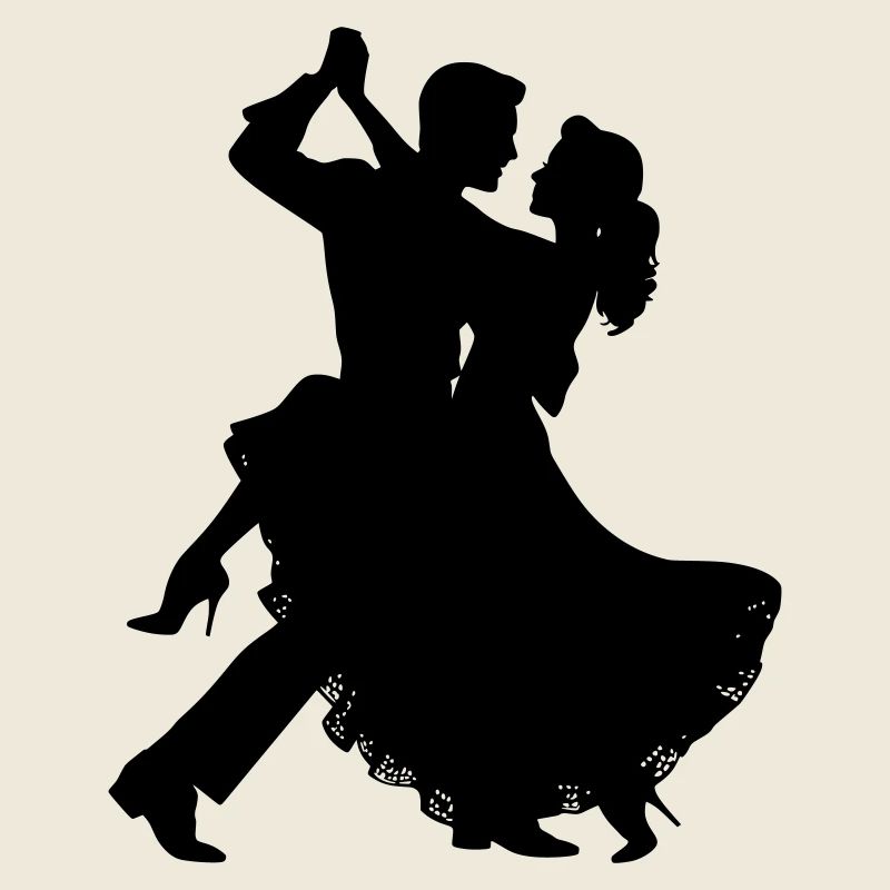 Silhouette du couple dansant | Motif de danse élégante
