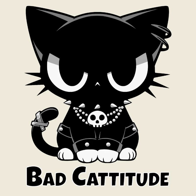 Bad Cattitude | Goth Katze mit Attitüde