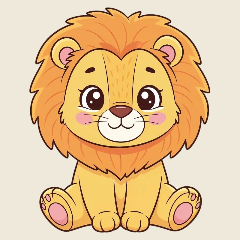 Dessin animé de lionceau câlin