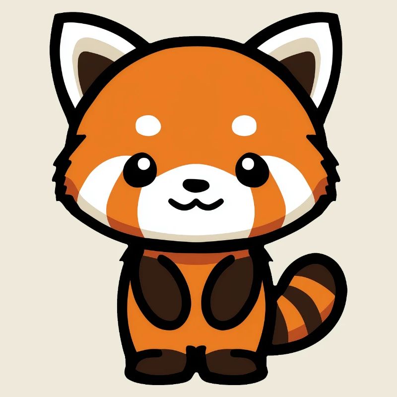 Panda roux - dessin mignon, animal doux