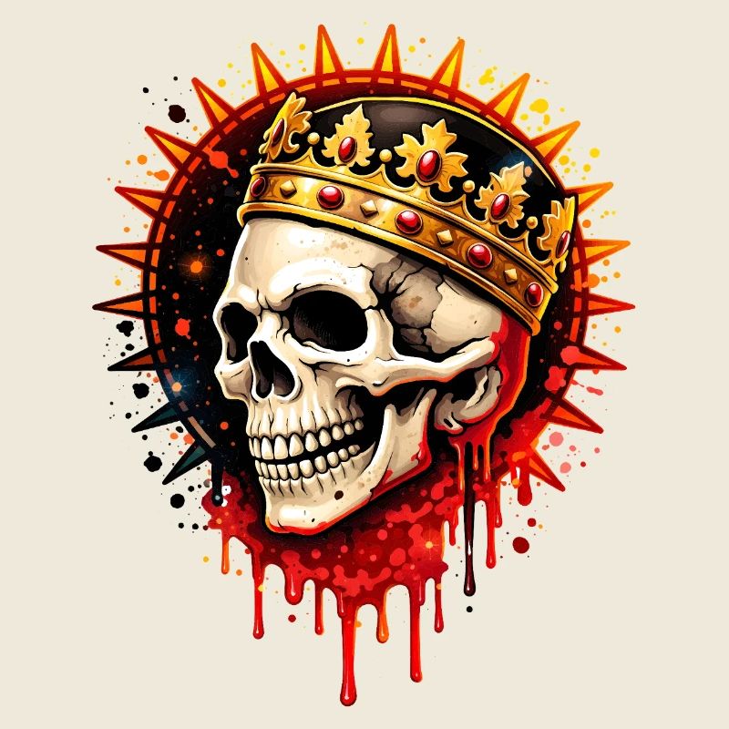 Gekrönter Totenkopf Kunst Illustration