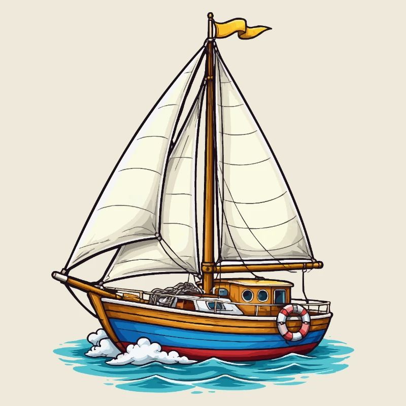 Sailboat Nautical Illustration
