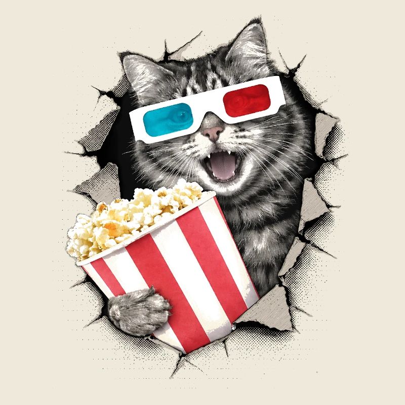 Cat with 3D Glasses – Kino Halftone Design