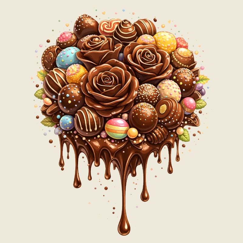 Chocolate Bouquet with Pralines Illustration