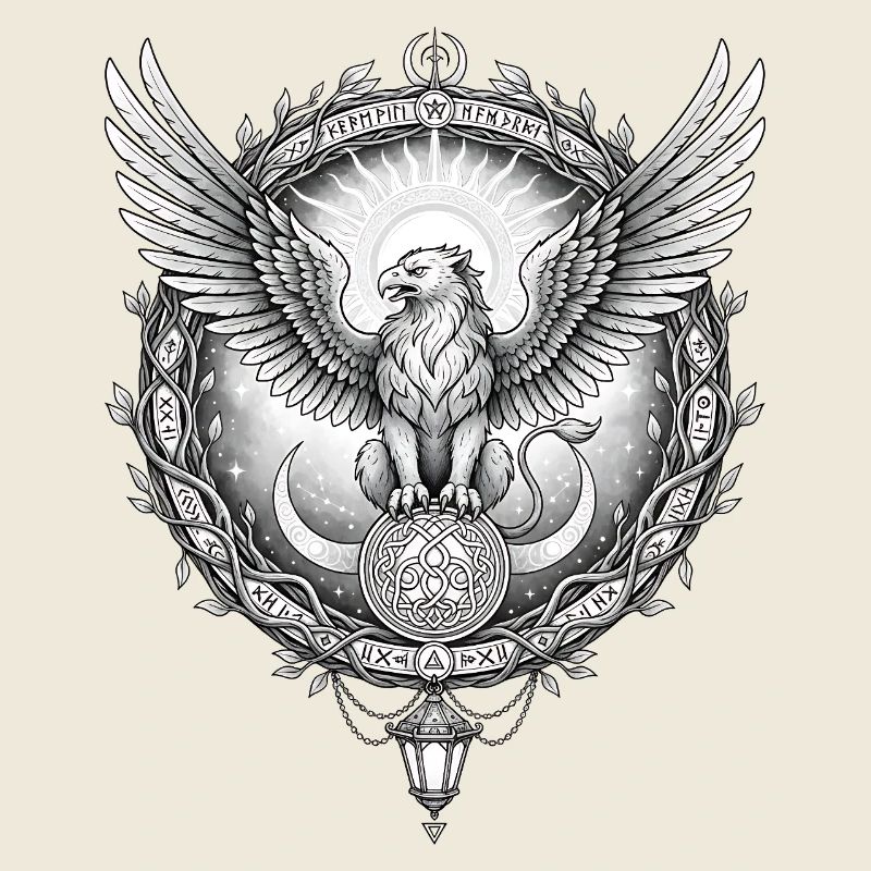 Cosmic Eagle with Rune Ring