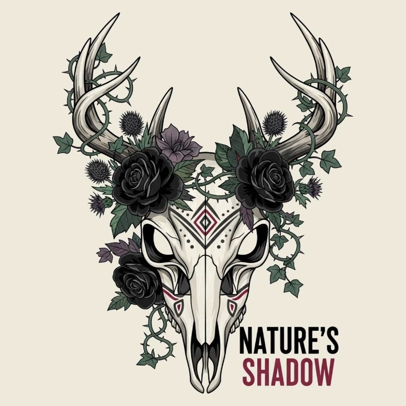 Nature's Child Gothic Deer Skull Vector Art