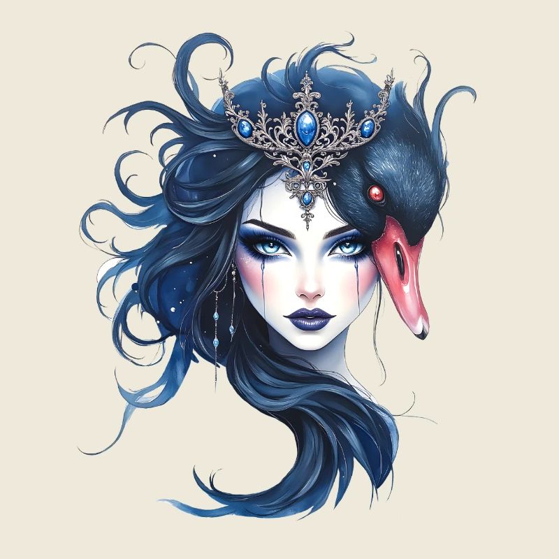 Blue Queen with Swan