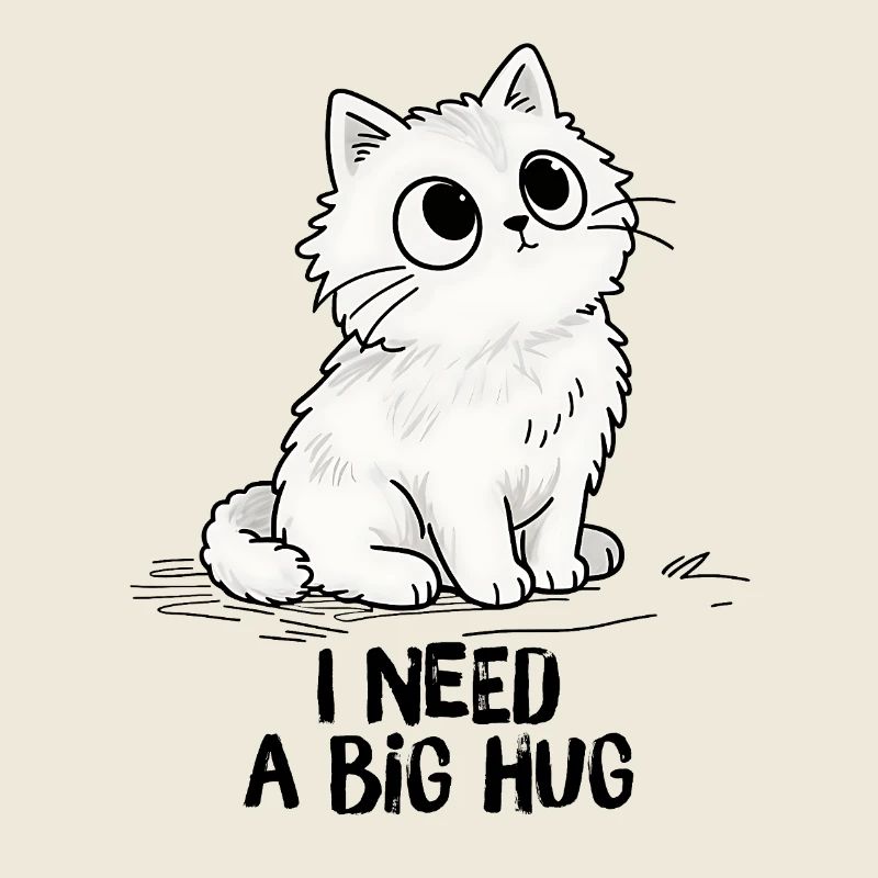 Chat yeux ronds, I need a big hug