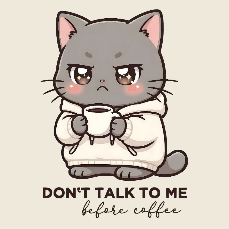 Don't talk to me before Coffee cat