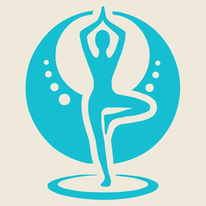 Yogic silhouette in a circle