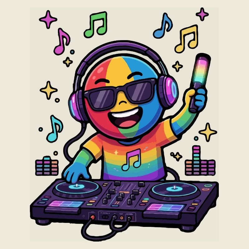 Rainbow DJ Emoticon