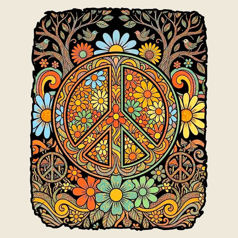 Fleurs hippies de la paix