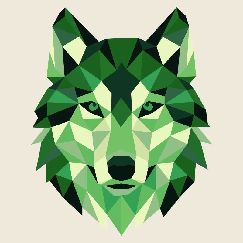 Wolf Head Polygon Geometry Portrait