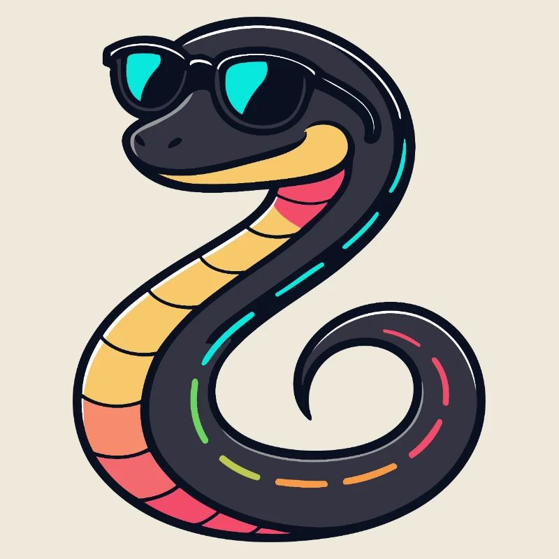 Serpent néon avec lunettes