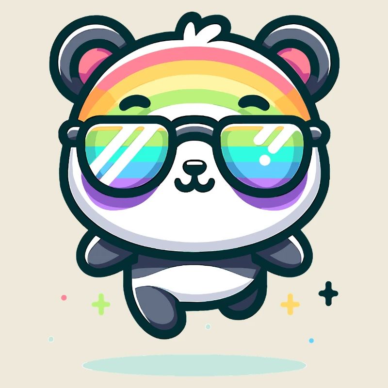 Rainbow Panda Sunglasses Summer Bear