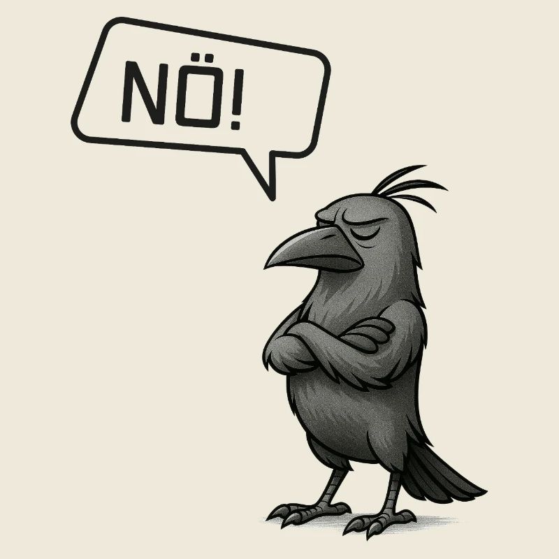 Nö! Krähe – Stures Tier Statement Design