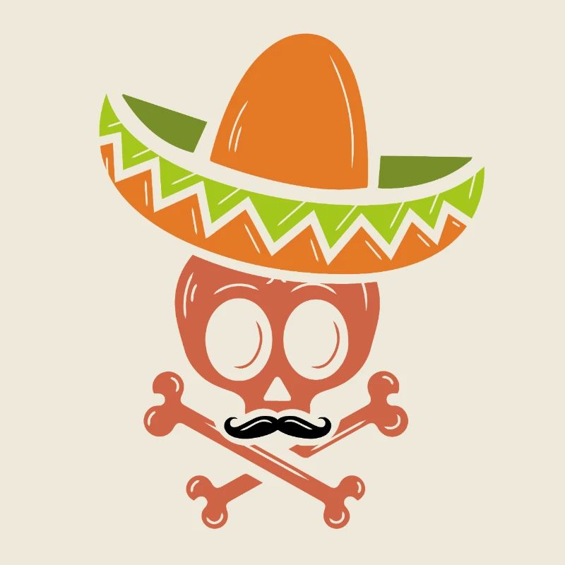 Crâne et os croisés de sombrero