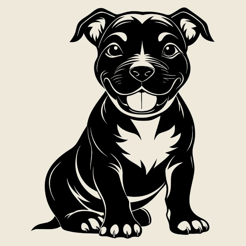 Süßer, glücklicher Pitbul