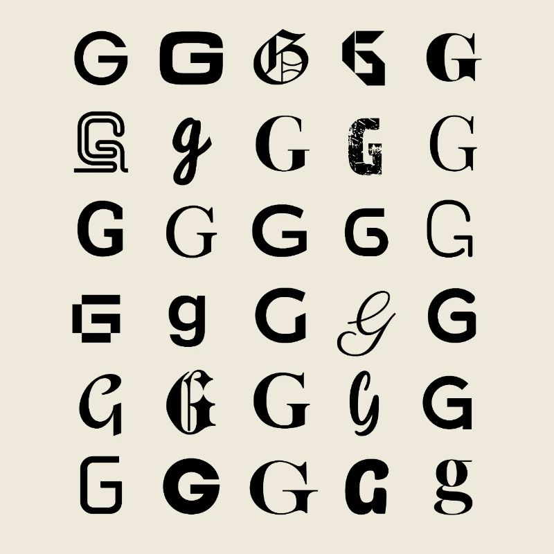 Typografie G-Buchstaben-Mosaikdesign