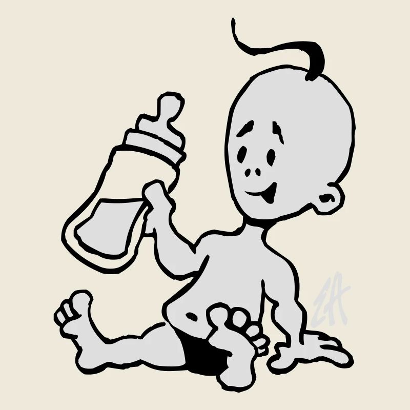 Bébé avec une bouteille de lait