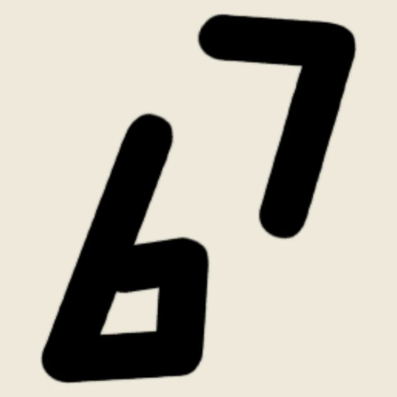 6 7 Zahl Schwarz