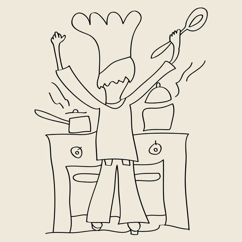 Papa’s Cooking Line Art – Funny Kitchen Gift