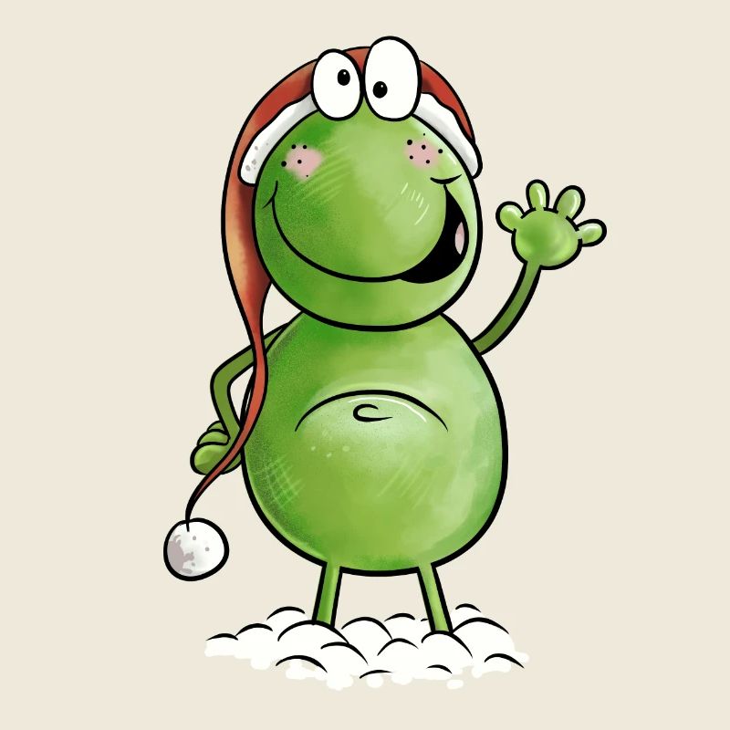 Lustiger Weihnachtsmann Frosch I Fun Geschenk