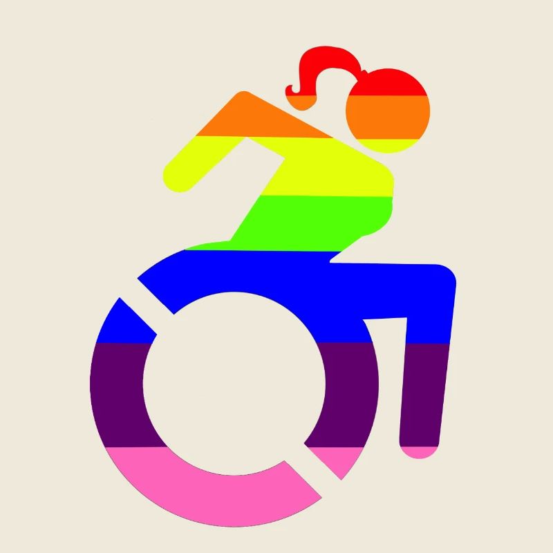 Rollstuhlmädchen LGBTQ-Symbol #