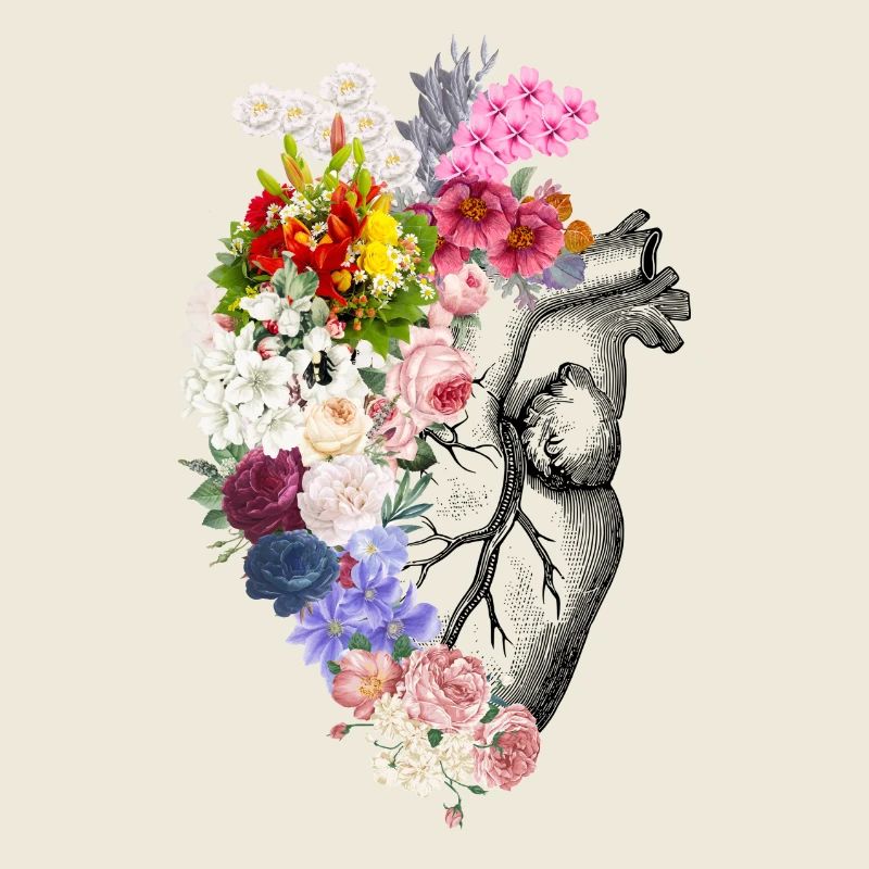 Florales anatomisches Herz