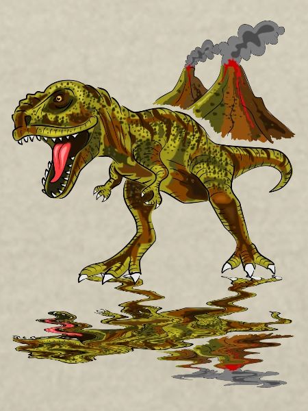 Dinosaurier Vulkan