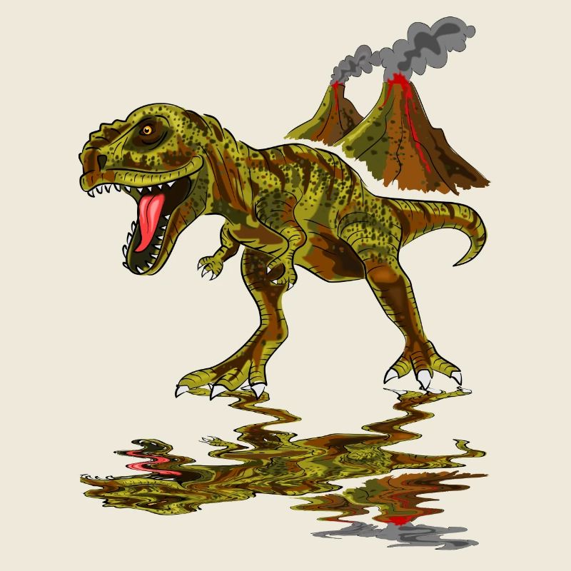 Dinosaurier Vulkan
