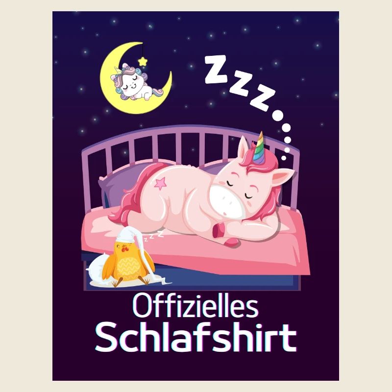 Offizielles Schlafshirt Pyjama Nachthemd Einhorn