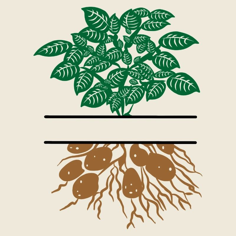 Plante de pomme de terre brun vert